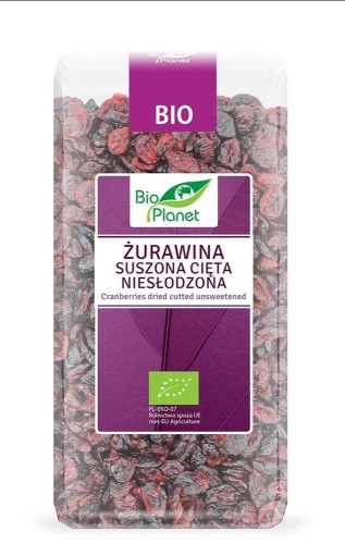 ŻURAWINA SUSZONA CIĘTA NIESŁODZONA BIO 400 g - BIO PLANET #1