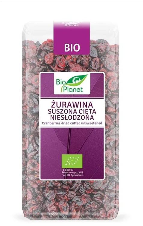 ŻURAWINA SUSZONA CIĘTA NIESŁODZONA BIO 400 g - BIO PLANET #1