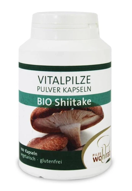 GRZYBY SHIITAKE (TWARDNIK JAPOŃSKI) BIO 100 KAPSUŁEK (400 mg) - PILZE WOHLRAB #1