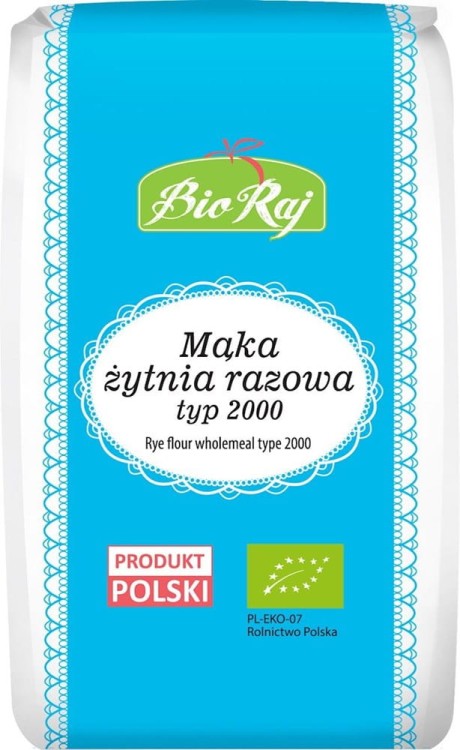 MĄKA ŻYTNIA RAZOWA TYP 2000 BIO 1 kg - BIO RAJ #1