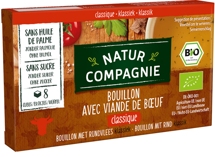 BULION - KOSTKI WOŁOWE BEZ DODATKU CUKRÓW BIO (8 x 12 g) 96 g - NATUR COMPAGNIE #1