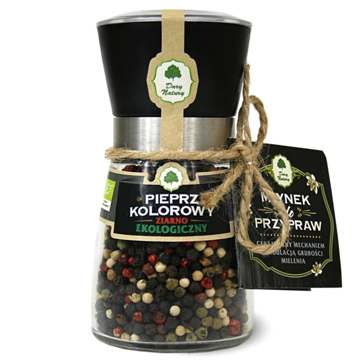PIEPRZ KOLOROWY ZIARNO W MŁYNKU BIO 80 g - DARY NATURY #1