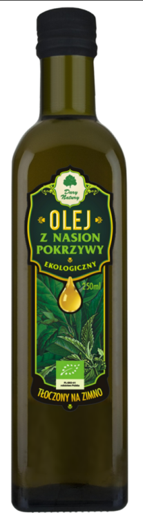 OLEJ Z NASION POKRZYWY TŁOCZONY NA ZIMNO BIO 250 ml - DARY NATURY #1