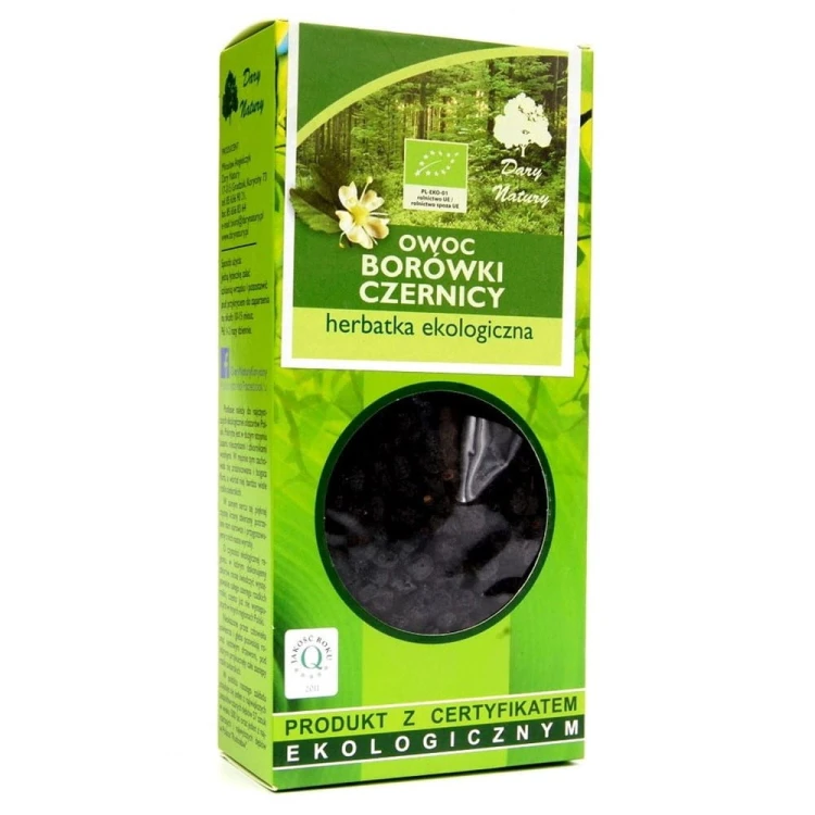 HERBATKA OWOC BORÓWKI CZERNICY BIO 100 g - DARY NATURY #1