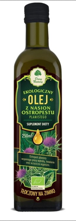 OLEJ Z OSTROPESTU PLAMISTEGO VIRGIN BIO 250 ml - DARY NATURY #1