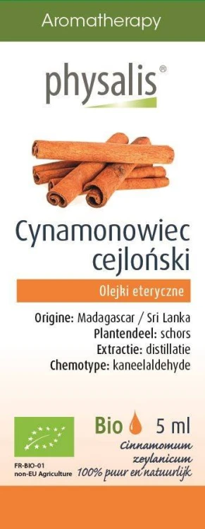 OLEJEK ETERYCZNY CYNAMONOWIEC CEJLOŃSKI (KANEEL) BIO 5 ml - PHYSALIS #1
