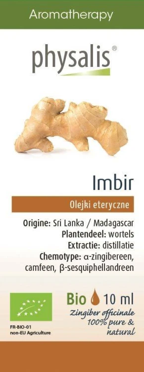 OLEJEK ETERYCZNY IMBIR (GEMBER) BIO 10 ml - PHYSALIS #1