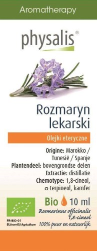 OLEJEK ETERYCZNY ROZMARYN LEKARSKI (ROZEMARIJN) BIO 10 ml - PHYSALIS #1