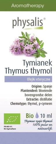 OLEJEK ETERYCZNY TYMIANEK THYMUS ZYGIS THYMOL (TIJM THYMOL) BIO 10 ml - PHYSALIS #1