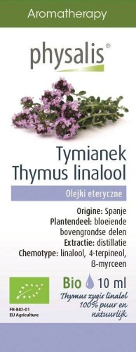 OLEJEK ETERYCZNY TYMIANEK THYMUS ZYGIS LINALOL (TIJM LINALOOL) BIO 10 ml - PHYSALIS #1