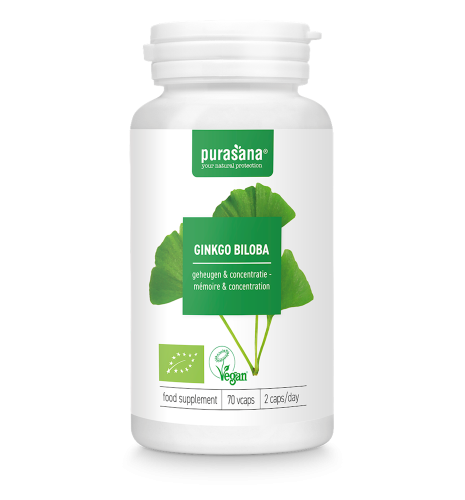 MIŁORZĄB JAPOŃSKI BIO (GINKGO BILOBA) 70 KAPSUŁEK (250 mg) - PURASANA #1
