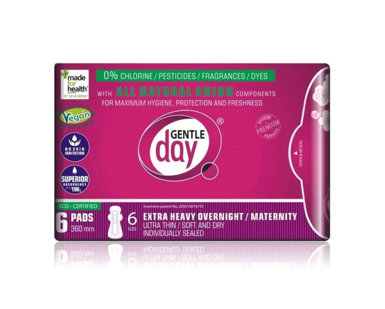 PODPASKI HIGIENICZNE POPORODOWE Z PASKIEM ANIONOWYM 6 szt. - GENTLE DAY #1