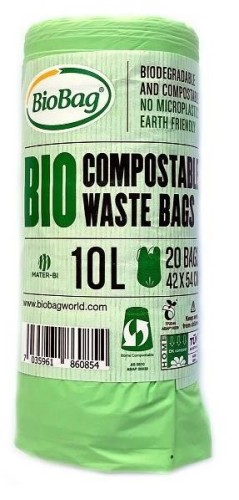 WORKI NA ODPADY BIO I ZMIESZANE 10 L 20 szt. (KOMPOSTOWALNE I BIODEGRADOWALNE) - BIOBAG #1