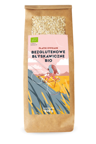 PŁATKI OWSIANE BŁYSKAWICZNE BEZGLUTENOWE BIO 500 g - PIĘĆ PRZEMIAN #1