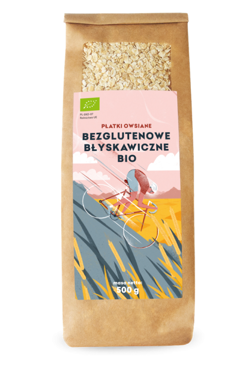 PŁATKI OWSIANE BŁYSKAWICZNE BEZGLUTENOWE BIO 500 g - PIĘĆ PRZEMIAN #1