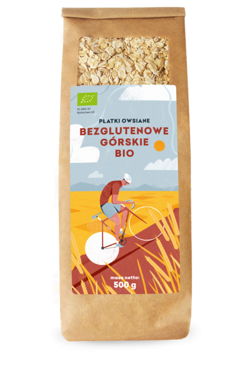 PŁATKI OWSIANE GÓRSKIE BEZGLUTENOWE BIO 500 g - PIĘĆ PRZEMIAN #1