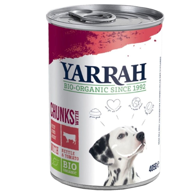 (DLA PSA DOROSŁEGO) KARMA Z WOŁOWINĄ, POKRZYWĄ I POMIDOREM BIO 405 g - YARRAH #1