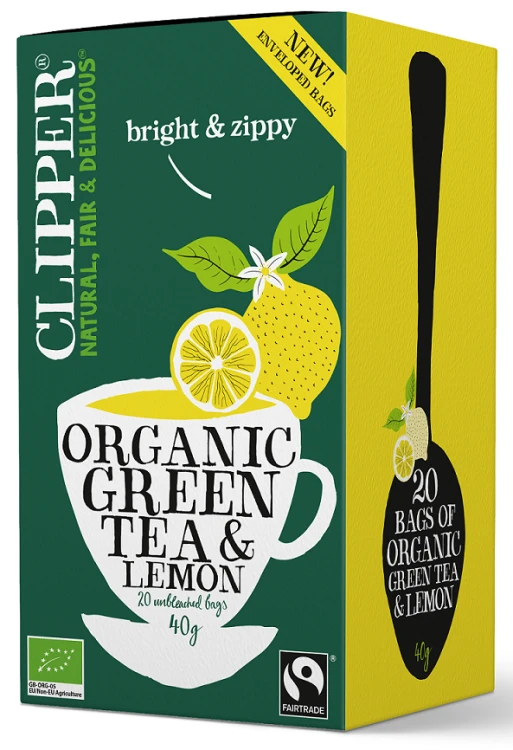 HERBATA ZIELONA Z CYTRYNĄ FAIR TRADE BIO (20 x 2 g) 40 g - CLIPPER #1