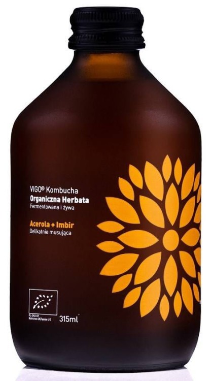 KOMBUCHA Z ACEROLĄ I IMBIREM BEZGLUTENOWA BIO 330 ml - VIGO #1