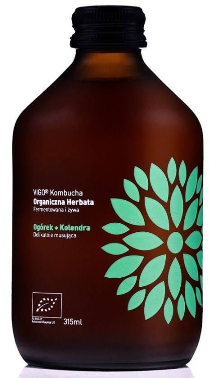 KOMBUCHA Z OGÓRKIEM I KOLENDRĄ BEZGLUTENOWA BIO 330 ml - VIGO #1