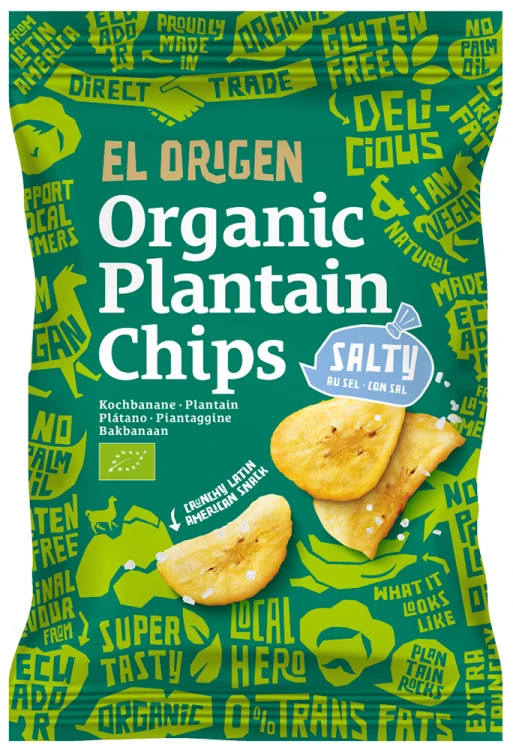 CHIPSY Z PLANTANA SOLONE BEZGLUTENOWE BIO 80 g - EL ORIGEN #1