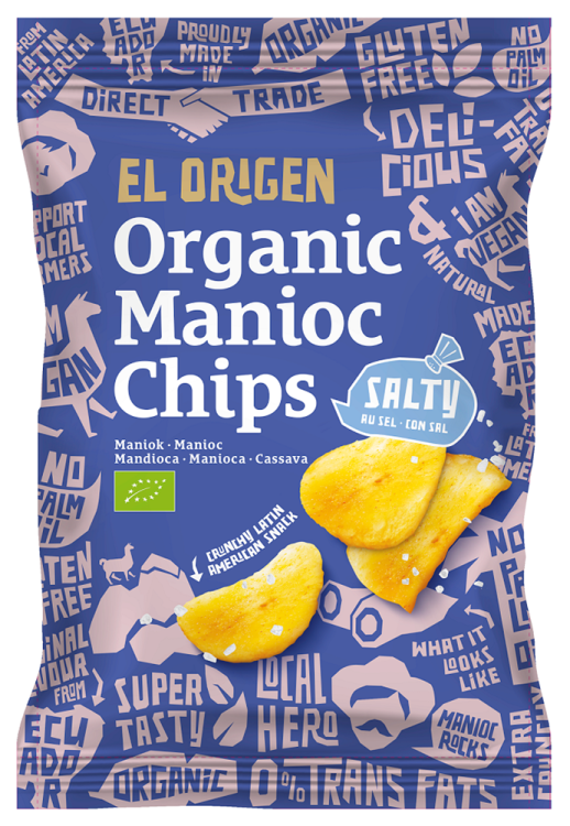 CHIPSY Z MANIOKU SOLONE BEZGLUTENOWE BIO 60 g - EL ORIGEN #1