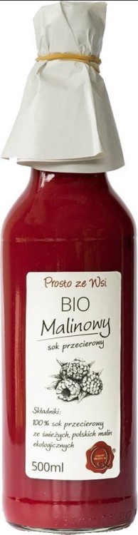 SOK PRZECIEROWY MALINOWY BIO 500 ml - PROSTO ZE WSI #1
