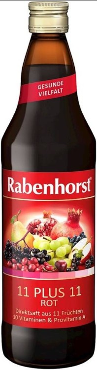 SOK WIELOOWOCOWY (CZERWONY) MULTIWITAMINA 11 PLUS 11 NFC 750 ml - RABENHORST #1