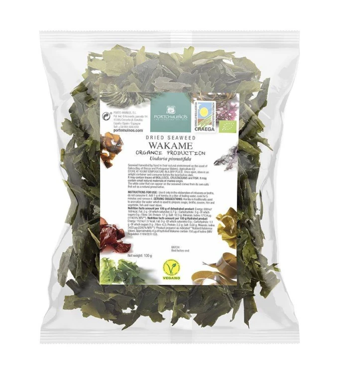 ALGI MORSKIE SUSZONE - WAKAME BIO 100 g (TOREBKA FOLIOWA) - PORTO MUINOS #1