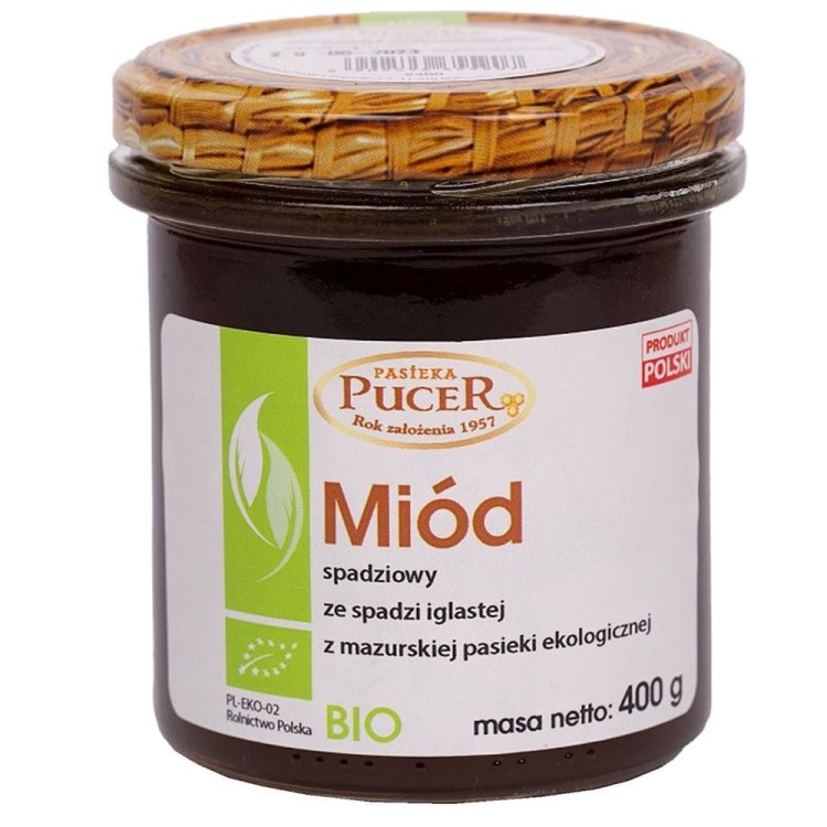 MIÓD SPADZIOWY ZE SPADZI IGLASTEJ BIO 400 g - PASIEKA PUCER #1