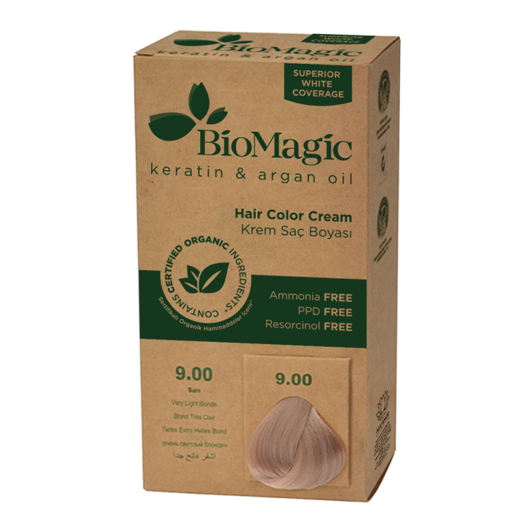 FARBA DO WŁOSÓW BARDZO JASNY BLOND (9.00) 250 g - BIOMAGIC #1