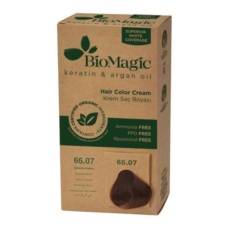FARBA DO WŁOSÓW CZEKOLADOWY BRĄZ (66.07) 250 g - BIOMAGIC #1