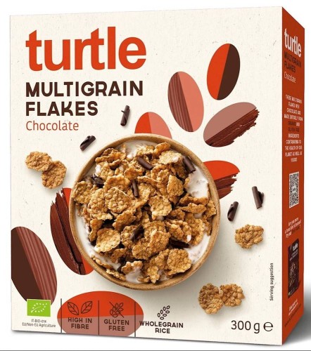 PŁATKI ZBOŻOWE Z WIÓRKAMI CZEKOLADOWYMI BEZGLUTENOWE BIO 300 g - TURTLE #1