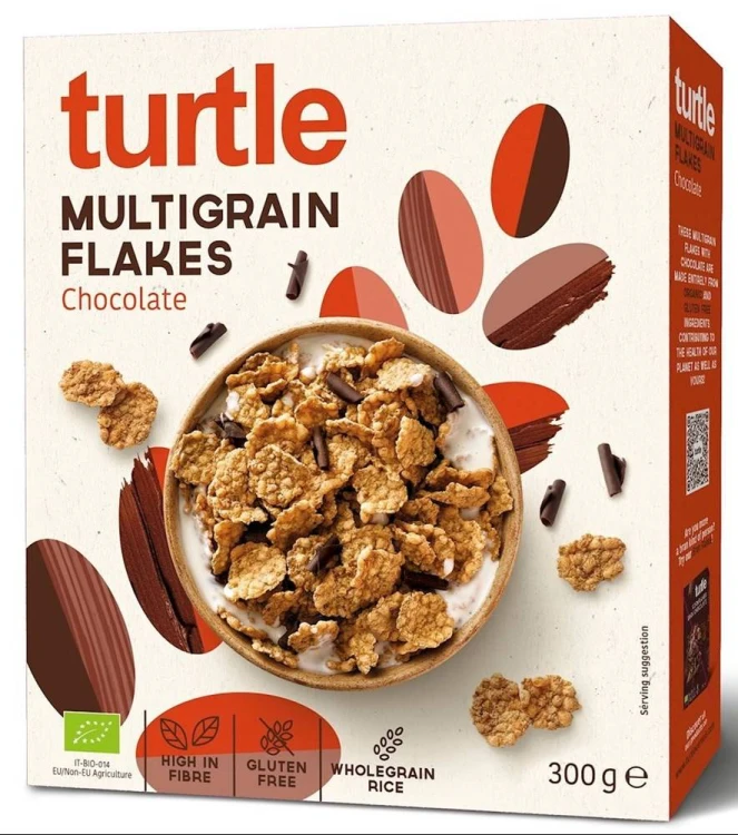 PŁATKI ZBOŻOWE Z WIÓRKAMI CZEKOLADOWYMI BEZGLUTENOWE BIO 300 g - TURTLE #1