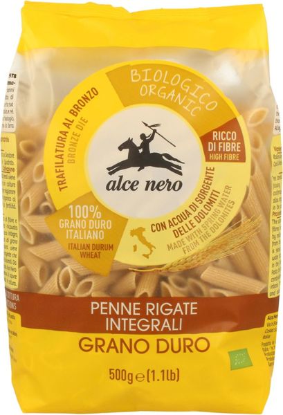 Makaron (semolinowy razowy) penne BIO  500g - Alce Nero #1