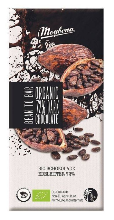 CZEKOLADA GORZKA 72 % BIO 100 g - MEYBONA #1