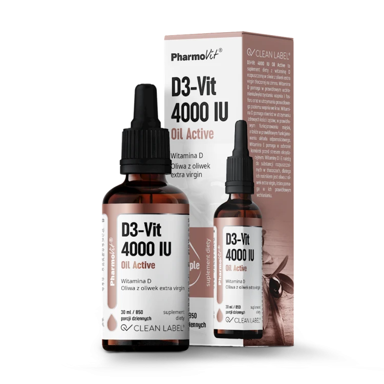 WITAMINA D3 W KROPLACH 100 mcg (4000 IU) BEZGLUTENOWA 30 ml - PHARMOVIT (CLEAN LABEL) #1