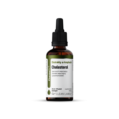 EKSTRAKTY W KROPLACH NA PRAWIDŁOWY POZIOM CHOLESTEROLU BEZGLUTENOWE 30 ml - PHARMOVIT (CLEAN LABEL) #1