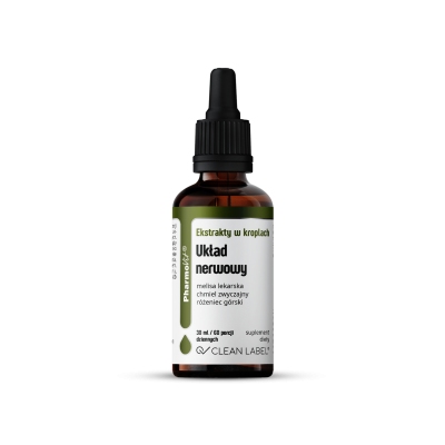 EKSTRAKTY W KROPLACH NA UKŁAD NERWOWY BEZGLUTENOWE 30 ml - PHARMOVIT (CLEAN LABEL) #1
