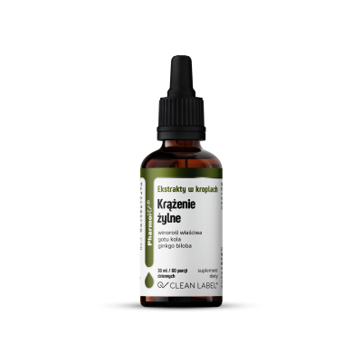 EKSTRAKTY W KROPLACH NA PRAWIDŁOWE KRĄŻENIE ŻYLNE BEZGLUTENOWE 30 ml - PHARMOVIT (CLEAN LABEL) #1
