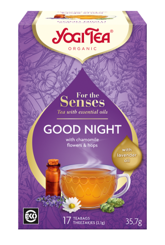 HERBATKA DLA ZMYSŁÓW NA DOBRANOC Z OLEJKIEM LAWENDOWYM (FOR THE SENSES GOOD NIGHT) BIO (17 x 2,1 g) 35,7 g - YOGI TEA #1