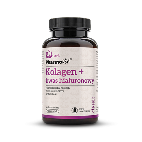 KOLAGEN + KWAS HIALURONOWY BEZGLUTENOWY 90 KAPSUŁEK 57,15 g - PHARMOVIT (CLASSIC) #1