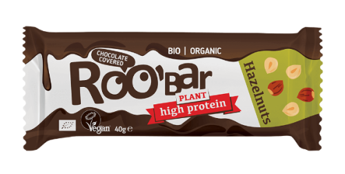 BATON PROTEINOWY Z ORZECHAMI LASKOWYMI W POLEWIE Z GORZKIEJ CZEKOLADY BEZGLUTENOWY BIO 40 g - SMART ORGANIC (ROOBAR) #1