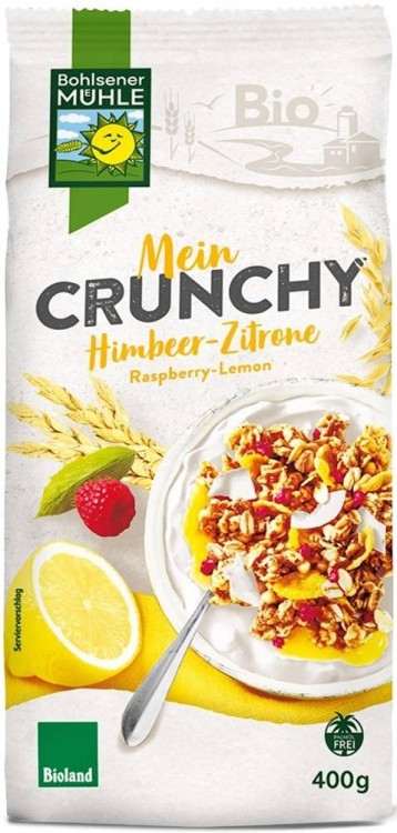 CRUNCHY JOGURTOWO - CYTRYNOWE Z MALINAMI BIO 400 g - BOHLSENER MUEHLE #1
