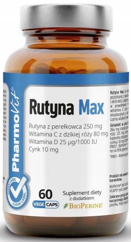 RUTYNA MAX BEZGLUTENOWA 60 KAPSUŁEK 31,5 g - PHARMOVIT (CLEAN LABEL) #1