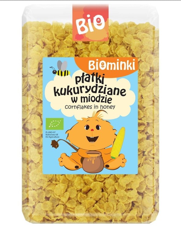 PŁATKI KUKURYDZIANE W MIODZIE BIO 500 g - BIOMINKI #1