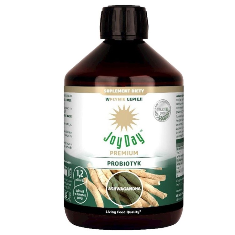 SUPLEMENT DIETY PROBIOTYK Z ASHWAGANDHĄ BEZGLUTENOWY BIO 500 ml - JOY DAY #1