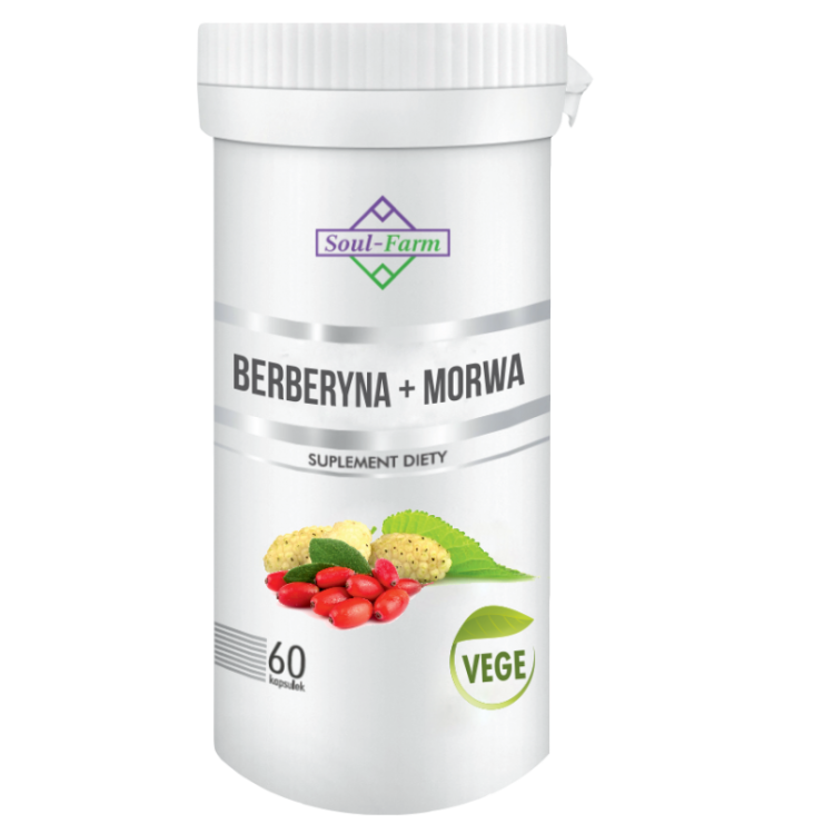 BERBERYNA + MORWA BIAŁA EKSTRAKT 60 KAPSUŁEK (300 mg + 300 mg) - SOUL FARM #1