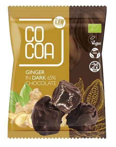 IMBIR KANDYZOWANY W CIEMNEJ CZEKOLADZIE 65 % BIO 70 g - COCOA #1