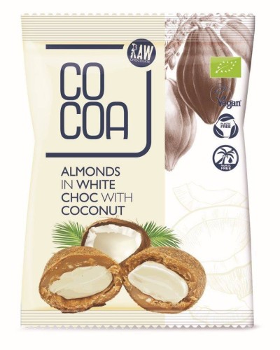 MIGDAŁY W BIAŁEJ POLEWIE KOKOSOWEJ BIO 70 g - COCOA #1